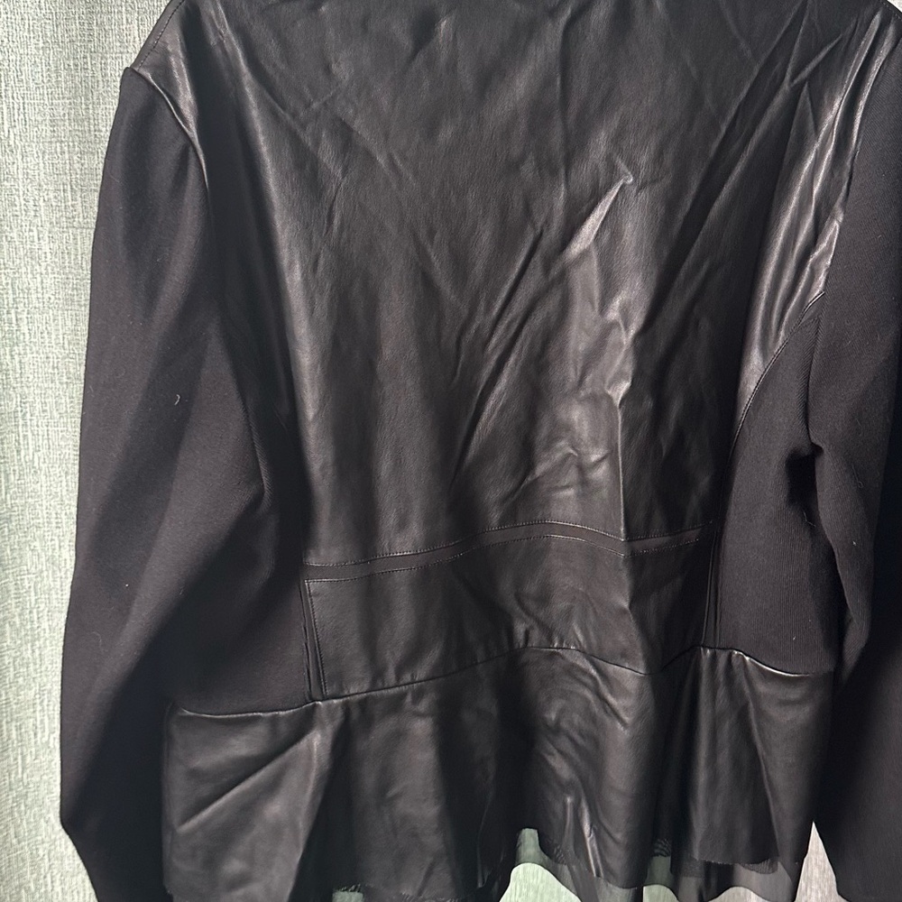 Chico’s faux leather black jacket size 2- 12/14 - Picture 2 of 6